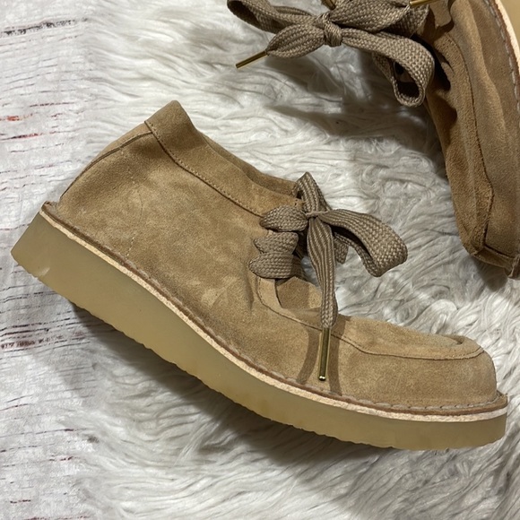 Free People Leather Tan Lace Up Suede Ashton Ankle Boot - Picture 6 of 10